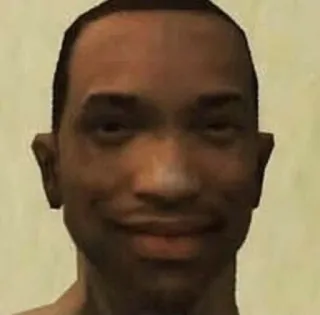 😏 25698752 CJ Grand Theft Auto CJ, Grand Theft Auto, Videospiel, Charakter, Lächeln, Spiel telegram sticker