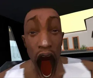 😧 94f7e5e5 CJ Grand Theft Auto: San Andreas CJ, Grand Theft Auto, San Andreas, Videospiel, Charakter telegram sticker