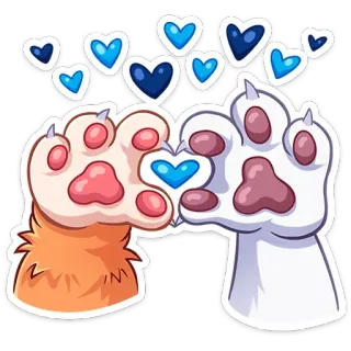 🫶 a4e04f82 pata, corazón, amor, lindo, animal, dibujo animado, pegatina telegram sticker