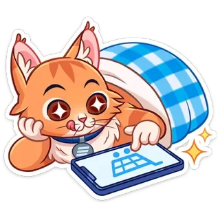 😋 f3a4a025 gato, lindo, pegatina, animal, mascota, naranja, digital, dibujo, arte telegram sticker