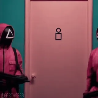 💞 34aae4d0 Squid Game Trò chơi con mực, lính canh, binh lính, vũ khí, chương trình TV, Netflix telegram sticker