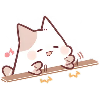 😋 4cc8bbfc kucing, imut, musik, senang, kawaii, stiker telegram sticker