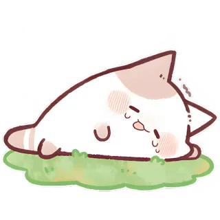 😋 8a7f2b43 kucing, lucu, tidur, kawaii, anak kucing, rumput telegram sticker
