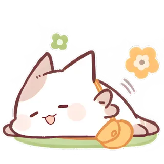 👋 a48c9619 kucing, imut, kawaii, tidur, hewan, kartun, hewan peliharaan telegram sticker