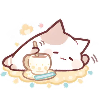 ☕ cfe03add kucing, kawaii, imut, mengantuk, kopi, malas telegram sticker