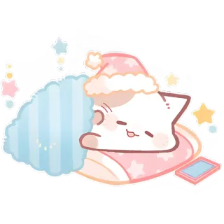 😴 d6808a3d kucing, tidur, lucu, kawaii, kartun, stiker telegram sticker