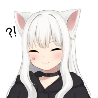 😳 304505d0 ?! catgirl, anime, manga, cute, question, exclamation telegram sticker