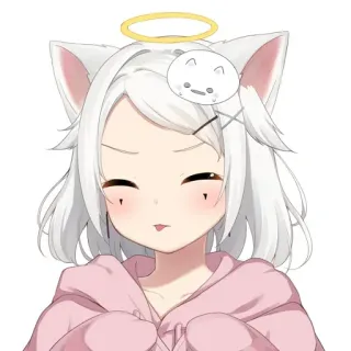 😝 67756f65 anime, cat girl, kawaii, angel, cute, cartoon telegram sticker