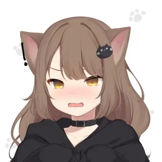 😤 a7e32ce2 anime, catgirl, sticker, cute, angry telegram sticker