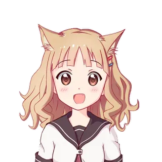 😀 3f755b26 อนิเมะ, สาวแมว, คาวาอิ, น่ารัก, มังงะ whatsapp sticker