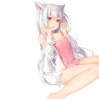 🤲 52e34c00 อนิเมะ, สาวหูแมว, น่ารัก, คาวาอิ whatsapp sticker