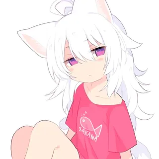 🤨 a0b9f62a SAKANA อนิเมะ, ผู้หญิง, Sakana, ปลา, คาวาอิ, น่ารัก whatsapp sticker