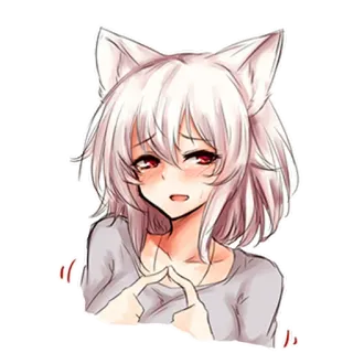 🥰 bdae4257 อนิเมะ, สาวหูแมว, เคโมะมิมิ, น่ารัก, มังงะ, ผู้หญิง, คาวาอิ whatsapp sticker