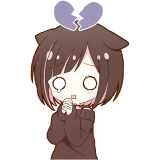 🌟 19ebf79b Anime, Fille, Triste, Pleurs, Coeur brisé, Mignon, Manga whatsapp sticker