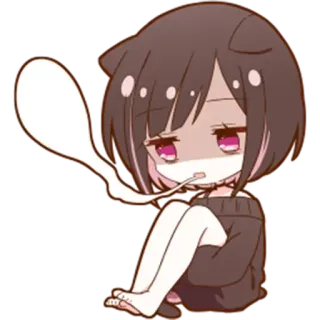 🌟 2c039967 Animé, Dessin animé, Fille, Mignon, Chibi, Autocollant, Manga whatsapp sticker