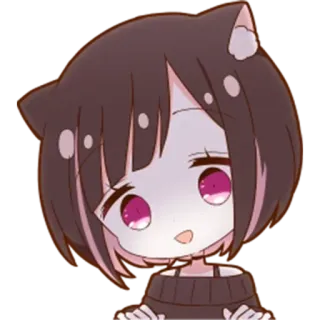 🌟 55bc64f1 Anime, Fille chat, Mignon, Dessin animé, Sticker whatsapp sticker