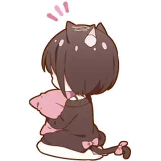 🌟 76f3bf0b Animé, Fille chat, Mignon, Kawaii, Dessin animé whatsapp sticker