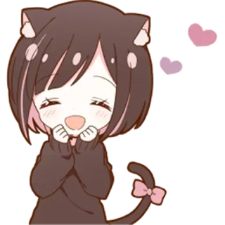 🌟 7d4da43d Anime, Nekomimi, Mignon, Kawaii whatsapp sticker