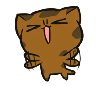 😆 7d673cb2 gato, animal, desenho animado, fofo, kawaii, engraçado whatsapp sticker