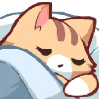 💤 43394425 猫, 眠い, かわいい, 動物, 漫画 telegram sticker