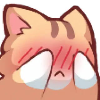 😳 61a13c8e 猫, かわいい, 照れる, 可愛い, 隠れる, 動物, 漫画 telegram sticker