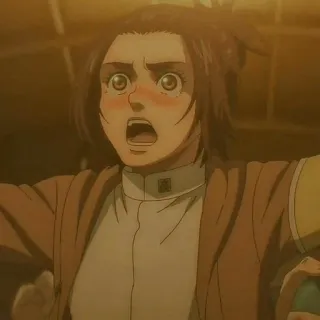 💣 25416ed4 Attack on Titan 动漫, 加比·布朗, 震惊, 反应, 进击的巨人, 漫画, 动漫女孩 telegram sticker