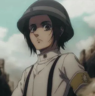 🔫 d6a37c09 Gabi Braun Attack on Titan 动漫, 进击的巨人, 贾碧·布朗, 角色, 士兵, 战争 telegram sticker