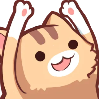 🙌 e6c62eca gato, kawaii, lindo, feliz, animales, dibujos animados whatsapp sticker