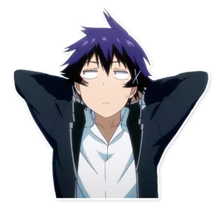 😏 70b70252 anime, manga, aburrido, perezoso, personaje telegram sticker