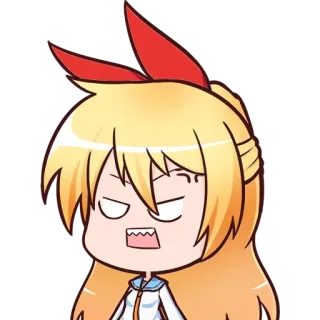 😮 9ee6b5e5 Anime, Enojado/a, Dibujos animados, Expresión, Chica, Rubia, Chibi telegram sticker