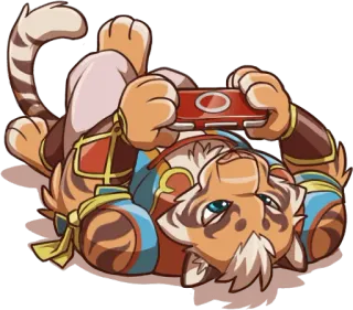 🎮 0e28b241 호랑이, 동물, 만화, 게임, 게이밍, 편안한 telegram sticker