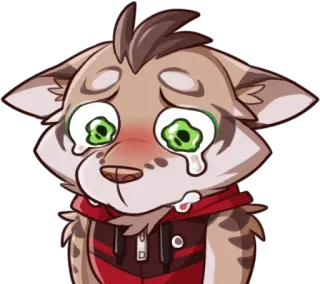 😥 4808183b 울음, 슬픔, 퍼리, 고양이, 동물, 감정 telegram sticker