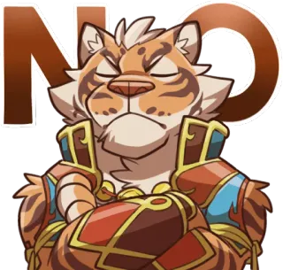 🙅 63c1f4b5 NO 호랑이, 동물, 캐릭터, 아니요, 거절 telegram sticker