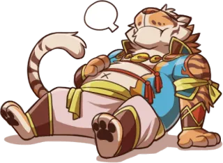 🍔 9cb3a6a7 호랑이, 동물, 만화, 졸린, 캐릭터, 털 telegram sticker