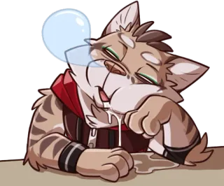 😴 e8f995bb 동물, 고양이, 졸린, 거품, 만화 telegram sticker