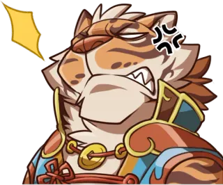 😳 f399f22e 호랑이, 화난, 만화, 동물, 털복숭이 telegram sticker