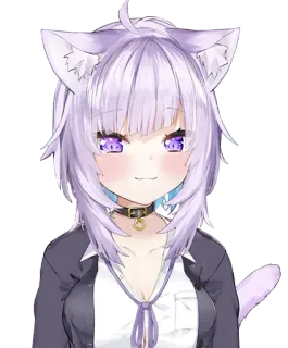 😍 3435e3e1 Okayu 애니메이션, 버튜버, 케모노미미, 고양이 여자 telegram sticker