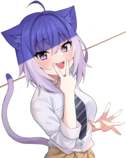 😍 4db7e109 애니메이션, 고양이귀, 귀여운, 귀여운, 여고생 telegram sticker