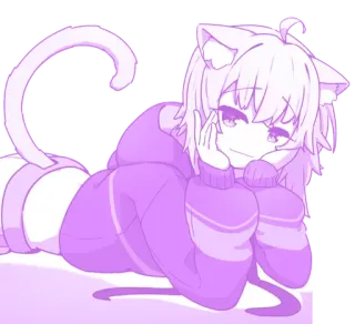 Nekomata Okayu @Anak_kucing_stiker telegram stickers