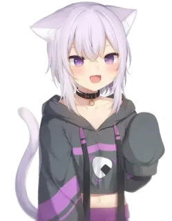 😍 d3332656 Okayu 애니메이션, 고양이 소녀, 버튜버, 홀로라이브, 오카유 telegram sticker