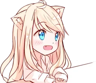 😀 532b8d84 アニメ, 猫耳, 可愛い, 漫画, カワイイ telegram sticker