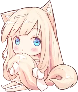 🍽 57d415fe ちび, アニメ, かわいい, 可愛い, 猫耳娘 telegram sticker