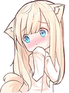 😨 898b422d アニメ, かわいい, 狐娘, 可愛い, 照れ telegram sticker