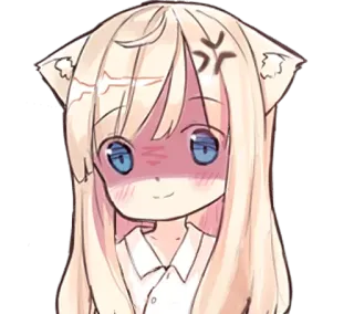 😠 8f8debde アニメ, 猫耳, 怒り, 漫画, ちび, 可愛い, マンガ, ステッカー telegram sticker