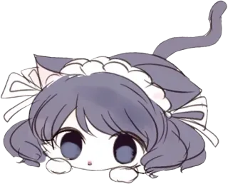 🐾 88857098 cat, animal, cute, kawaii, maid, neko whatsapp sticker