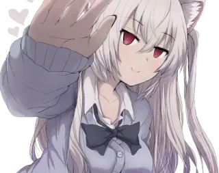 😸 b4e2cd4a anime girl, cat ears, school uniform, cute, manga, kawaii, illustration whatsapp sticker