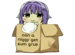 🍽 ee3f8b6e can a *** get sum grub offensive, slur, cartoon, anime whatsapp sticker