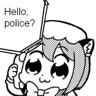 👮‍♀️ efea8bb4 Hello, police? anime, police, funny, meme, hello whatsapp sticker