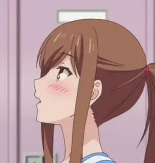 🍑 0470393a Anime, Dibujo animado, Chica, Sonrojo, Retrato whatsapp sticker