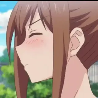 🍑 0bcf6eff Anime, Chica, Sonrojo, Sonrisa, Lindo whatsapp sticker